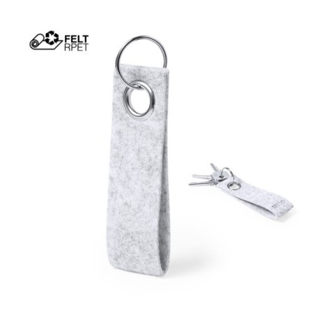 Porte-Clés Éco-responsable Personnalisé Pratique Triax Matières : PET recyclé Couleurs : gris personnalisable avec votre logo