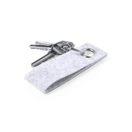Porte-Clés Éco-responsable Personnalisé Pratique Triax Matières : PET recyclé Couleurs : gris impression haute définition