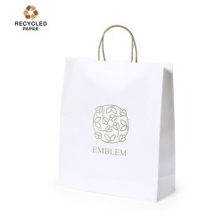 Sac Résistant Éco-responsable Personnalisé - Cynthia Matières : papier recyclé Couleurs : blanc 2