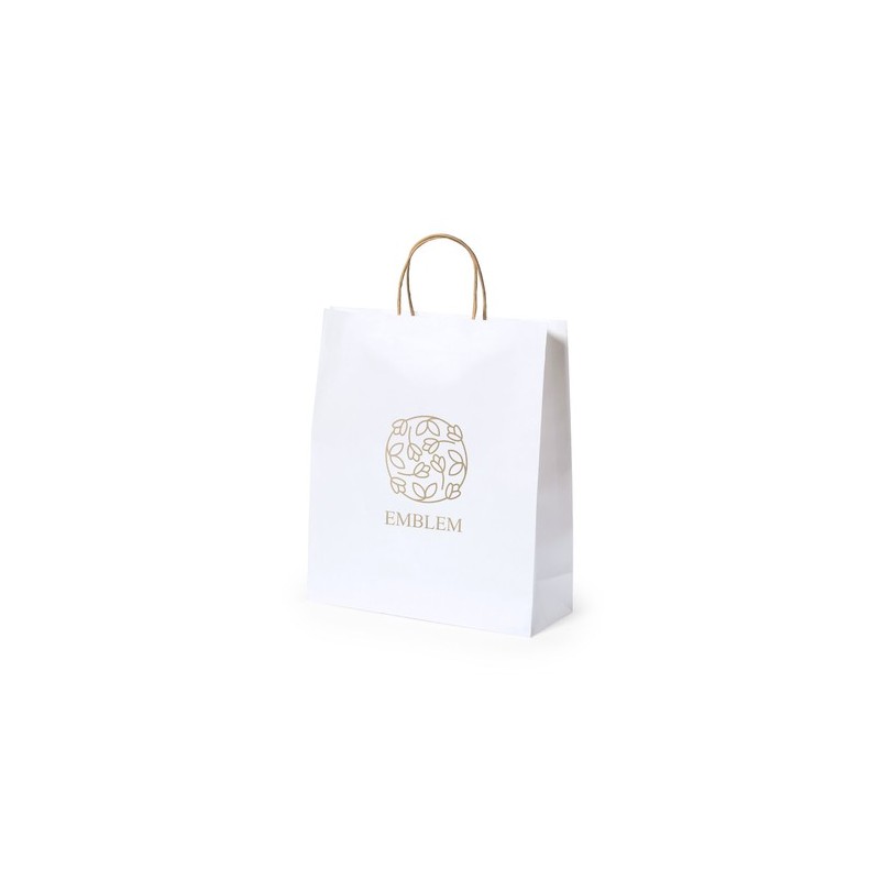 Sac Résistant Éco-responsable Personnalisé - Cynthia Matières : papier recyclé Couleurs : blanc cadeau entreprise pas cher
