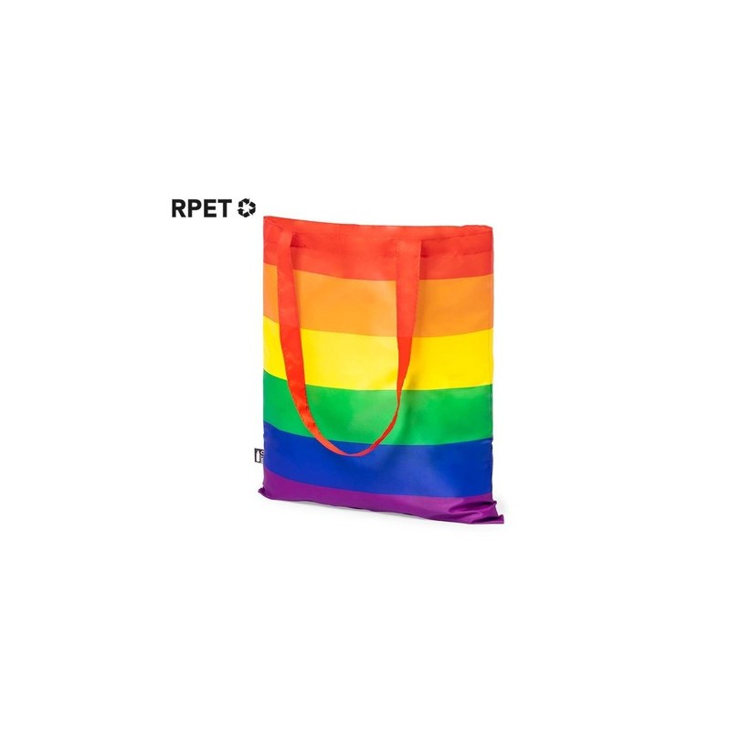 Sac Pratique Éco-responsable Personnalisé pour vos Achats - Rubiros Matières : PET recyclé Couleurs : rainbow personnalisable av