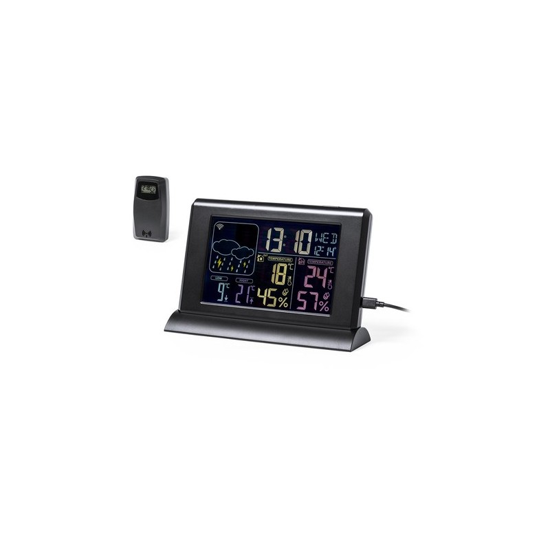 Station Météo Personnalisée Élégante Précis Lautar - Prix Abordable Couleurs : noir personnalisable avec votre logo