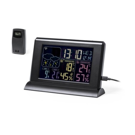 Station Météo Personnalisée Élégante Précis Lautar - Prix Abordable Couleurs : noir personnalisable avec votre logo