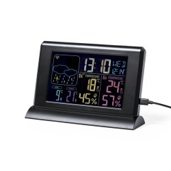 Station Météo Personnalisée Élégante Précis Lautar - Prix Abordable Couleurs : noir cadeau collaborateur premium