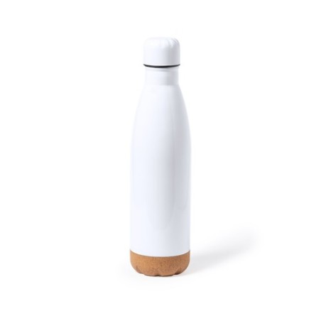 Bidon Personnalisé Publicitaire de Sublimation Pooch - Cadeau Unique Matières : liège Couleurs : blanc