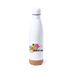 Bidon Personnalisé Publicitaire de Sublimation Pooch - Cadeau Unique Matières : liège Couleurs : blanc impression haute définiti