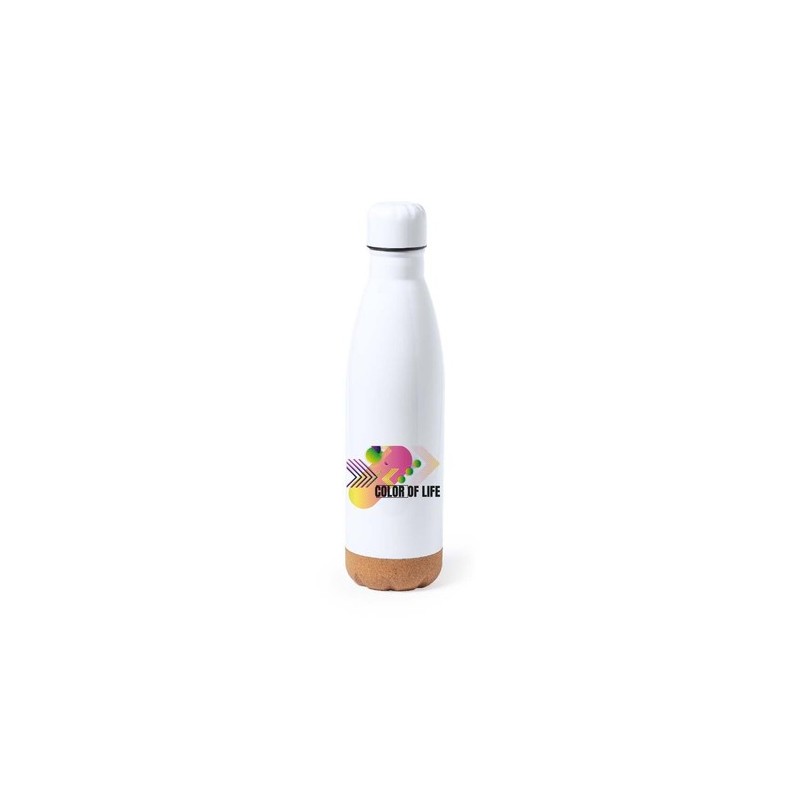Bidon Personnalisé Publicitaire de Sublimation Pooch - Cadeau Unique Matières : liège Couleurs : blanc impression haute définiti