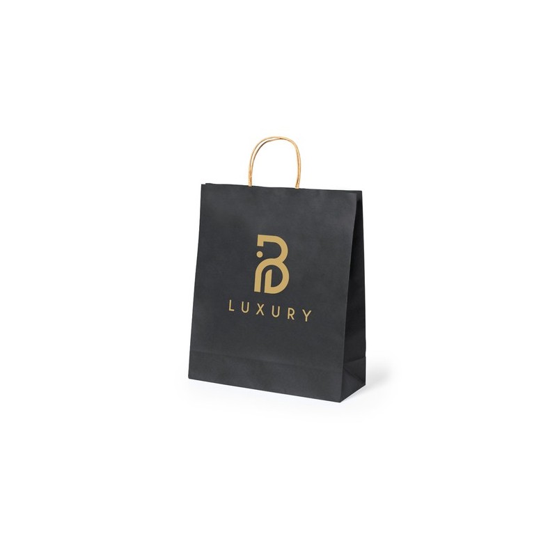 Sac en Papier Recyclé Personnalisé Durable et Chic Mepus Matières : papier recyclé Couleurs : noir cadeau entreprise pas cher
