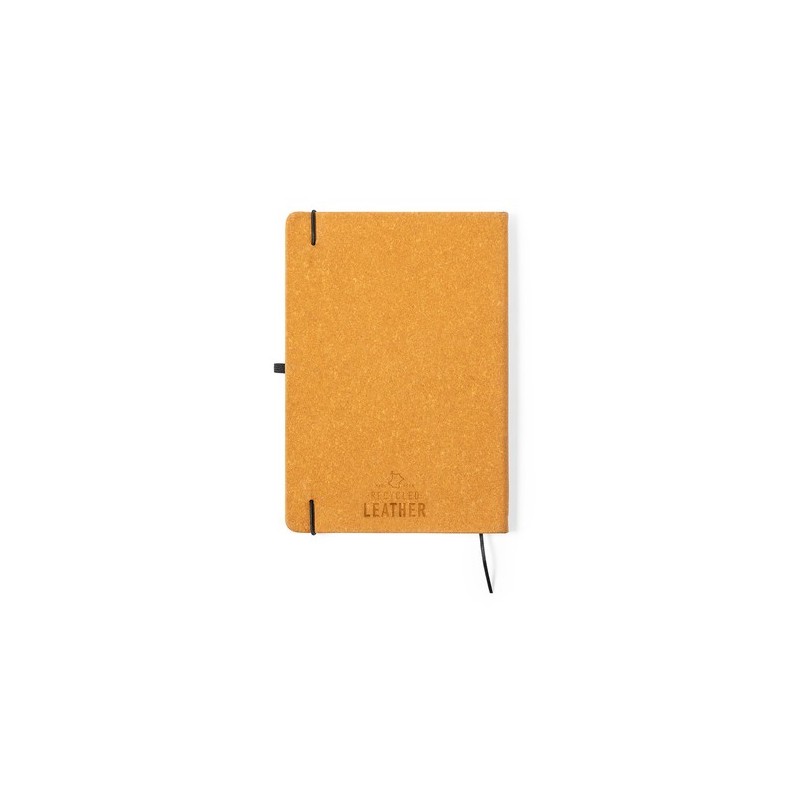 Bloc Notes Éco-responsable Personnalisé pas cher - Tefan Matières : cuir recyclé Couleurs : marron marquage laser ultra précis