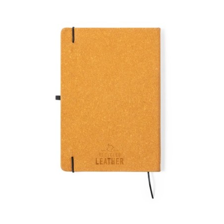 Bloc Notes Éco-responsable Personnalisé pas cher - Tefan Matières : cuir recyclé Couleurs : marron marquage laser ultra précis