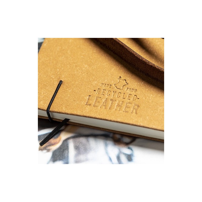 Bloc Notes Éco-responsable Personnalisé pas cher - Tefan Matières : cuir recyclé Couleurs : marron livraison express 24h 48h