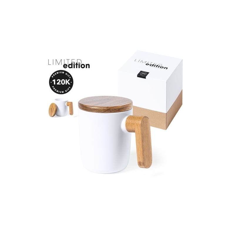 Tasse Édition Limitée Personnalisée Haruncal Matières : bois Couleurs : blanc personnalisable avec votre logo
