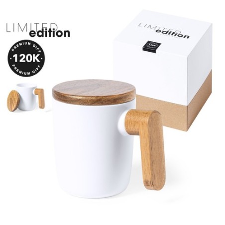 Tasse Édition Limitée Personnalisée Haruncal Matières : bois Couleurs : blanc personnalisable avec votre logo