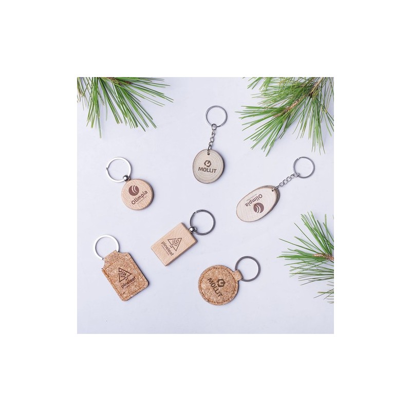 Porte-clés s en liège naturel personnalisés - Kimbox Matières : liège objet publicitaire robuste