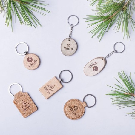 Porte-clés s en liège naturel personnalisés - Kimbox Matières : liège objet publicitaire robuste