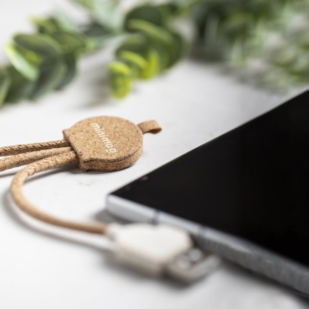 Câble de charge  personnalisé pratique pas cher - Stuart Matières : liège impression haute définition