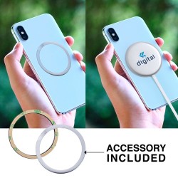 Chargeur Magnétique Sans Fil Personnalisé 10W - Makensy Matières : aluminium Couleurs : argenté cadeau entreprise pas cher