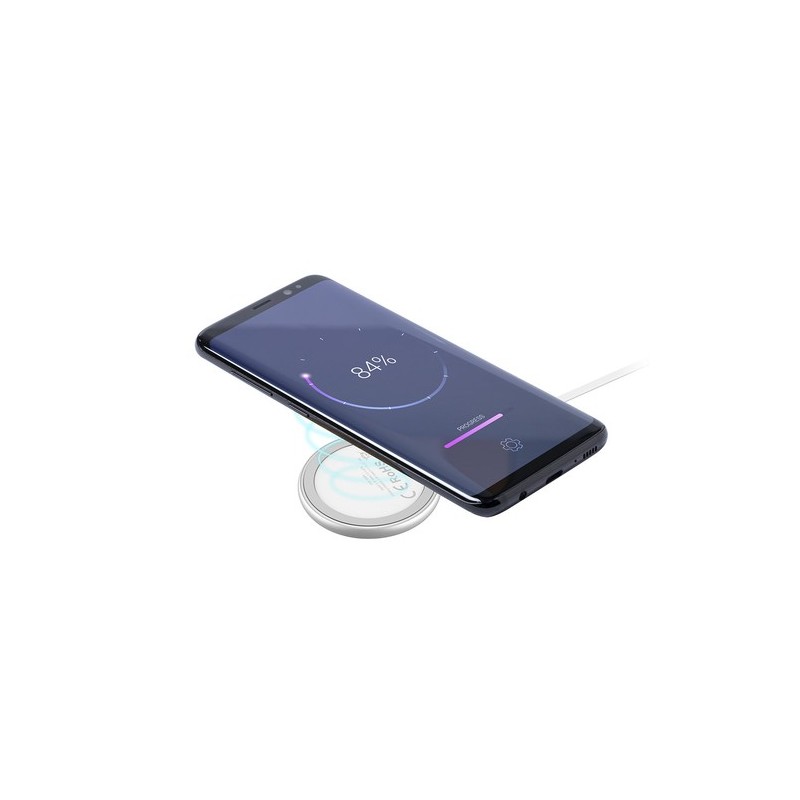 Chargeur Magnétique Sans Fil Personnalisé 10W - Makensy Matières : aluminium Couleurs : argenté goodies publicitaire événementie