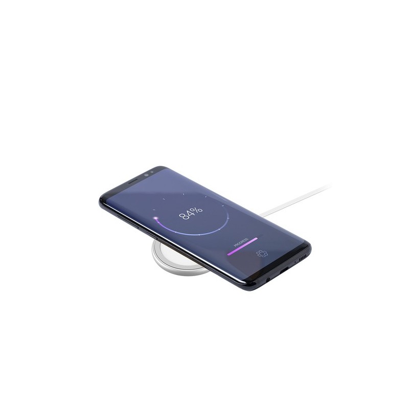 Chargeur Magnétique Sans Fil Personnalisé 10W - Makensy Matières : aluminium Couleurs : argenté impression haute définition