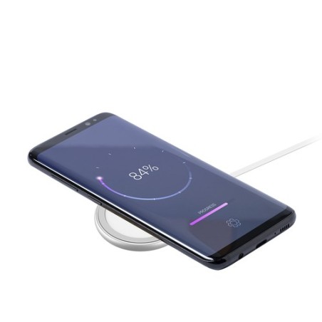 Chargeur Magnétique Sans Fil Personnalisé 10W - Makensy Matières : aluminium Couleurs : argenté impression haute définition