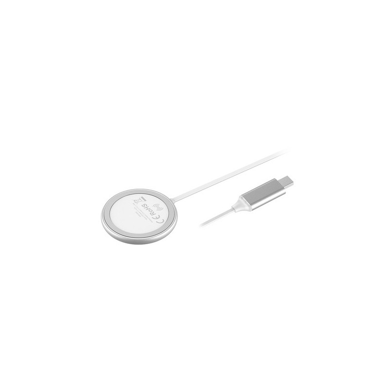 Chargeur Magnétique Sans Fil Personnalisé 10W - Makensy Matières : aluminium Couleurs : argenté livraison express 24h 48h