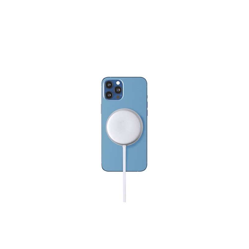 Chargeur Magnétique Sans Fil Personnalisé 10W - Makensy Matières : aluminium Couleurs : argenté objet promotionnel éco-responsab