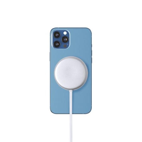 Chargeur Magnétique Sans Fil Personnalisé 10W - Makensy Matières : aluminium Couleurs : argenté objet promotionnel éco-responsab
