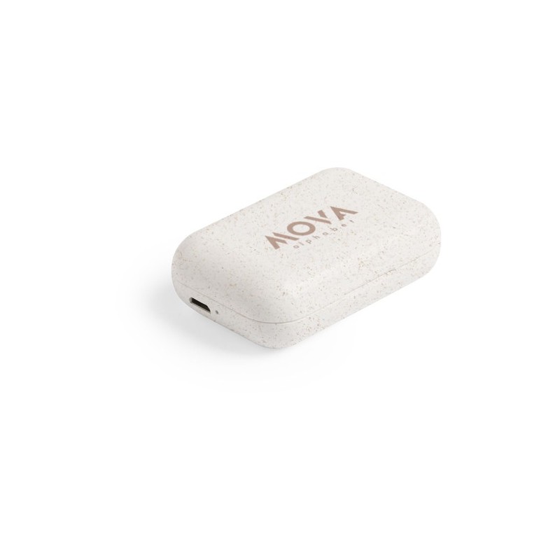 Écouteurs Bluetooth Éco-responsables Ergonomiques - Vounel Matières : ABS Couleurs : naturel cadeau entreprise pas cher
