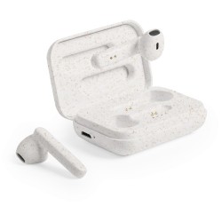 Écouteurs Bluetooth Éco-responsables Ergonomiques - Vounel Matières : ABS Couleurs : naturel objet promotionnel éco-responsable