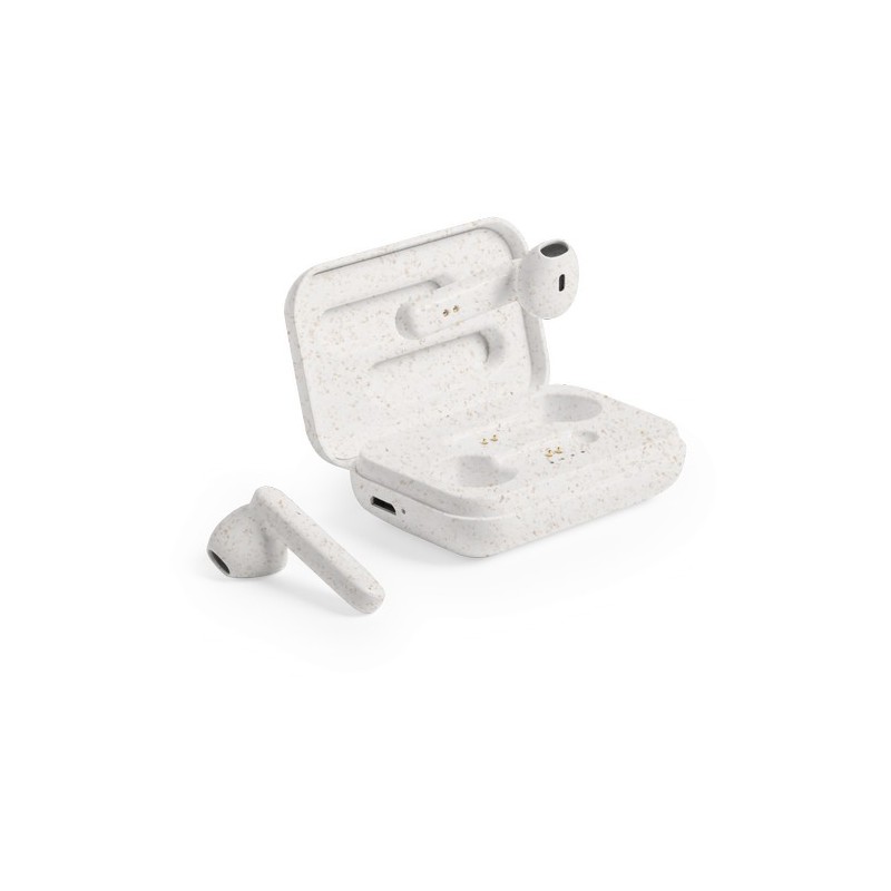 Écouteurs Bluetooth Éco-responsables Ergonomiques - Vounel Matières : ABS Couleurs : naturel objet promotionnel éco-responsable