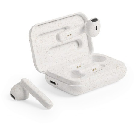 Écouteurs Bluetooth Éco-responsables Ergonomiques - Vounel Matières : ABS Couleurs : naturel objet promotionnel éco-responsable