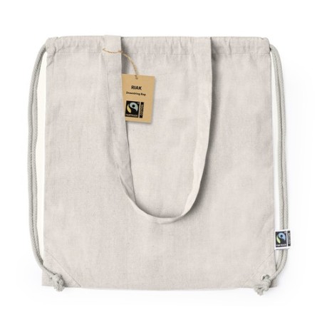 Sac à Dos Éthique Personnalisé Fairtrade Riak Matières : coton recyclé Couleurs : vert objet publicitaire robuste