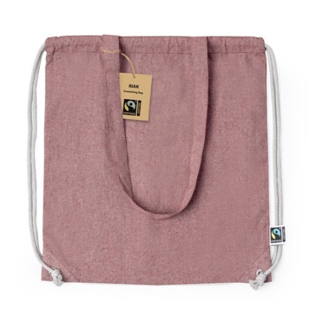 Sac à Dos Éthique Personnalisé Fairtrade Riak Matières : coton recyclé Couleurs : bleu marquage laser ultra précis