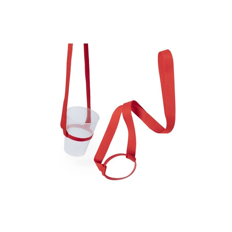 Lanyard Festif Personnalisé Porte Verre Frinly Matières : silicone Couleurs : blanc cadeau entreprise pas cher