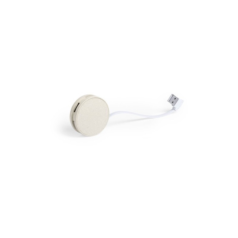 Hub Éco-responsable Personnalisé 4 Ports USB 2.0 Brunox pas cher Matières : ABS Couleurs : naturel impression haute définition
