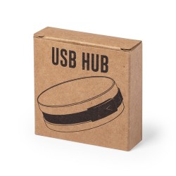 Hub Éco-responsable Personnalisé 4 Ports USB 2.0 Brunox pas cher Matières : ABS Couleurs : naturel marquage laser ultra précis