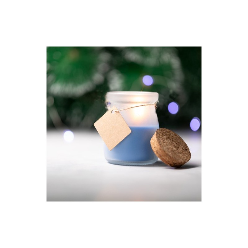 Bougie Aromatique Personnalisée Économique - Cadeau Parfait Tepor Matières : liège Couleurs : bleu objet publicitaire robuste