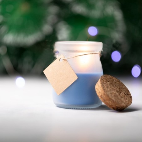 Bougie Aromatique Personnalisée Économique - Cadeau Parfait Tepor Matières : liège Couleurs : bleu objet publicitaire robuste