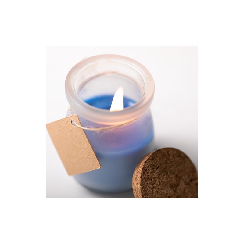 Bougie Aromatique Personnalisée Économique - Cadeau Parfait Tepor Matières : liège Couleurs : bleu marquage couleur éclatante