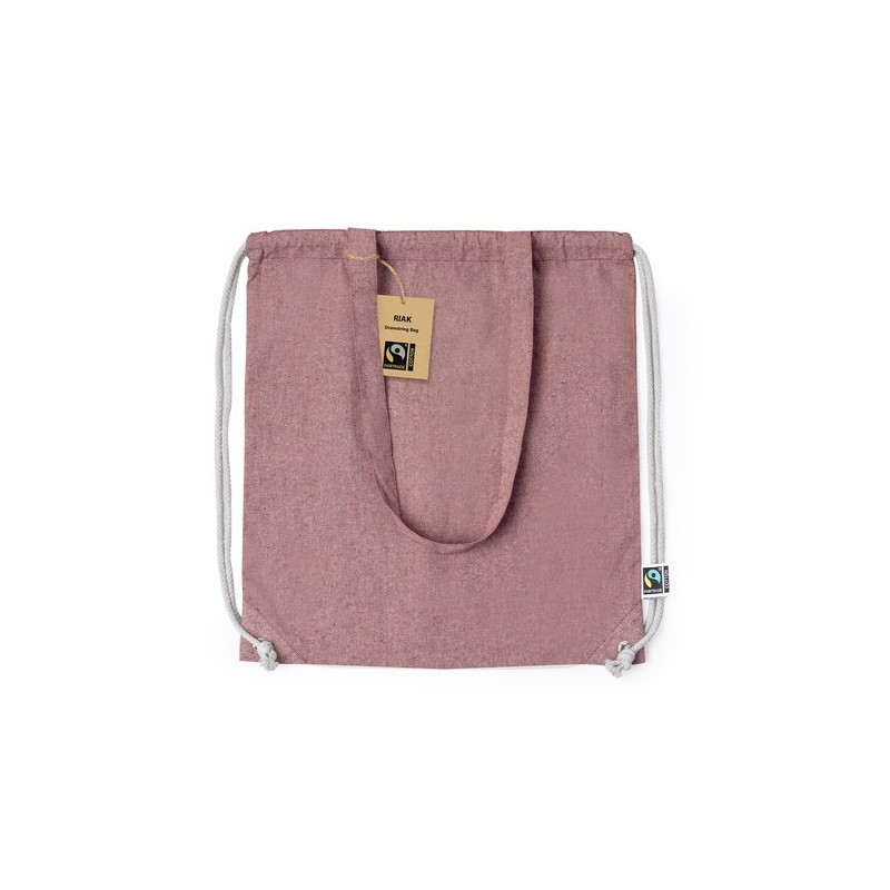 Sac à Dos Éthique Personnalisé Fairtrade Riak Matières : coton recyclé Couleurs : rouge goodies publicitaire événementiel