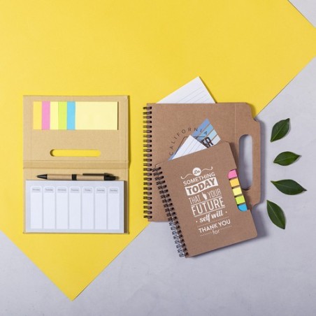 Bloc Notes Adhésif Éco-responsable Personnalisé pas cher Tiblan Matières : carton recyclé cadeau collaborateur premium