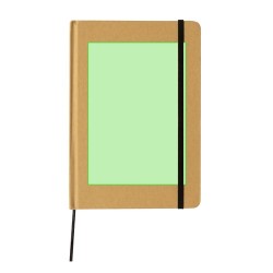 Cahier A5 Éco-responsable Personnalisé Bloc Notes Raimok pas cher Matières : carton recyclé Couleurs : vert goodies entreprise d