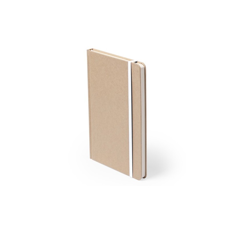 Cahier A5 Éco-responsable Personnalisé Bloc Notes Raimok pas cher Matières : carton recyclé Couleurs : blanc impression haute dé