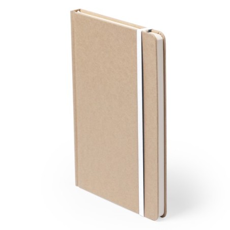 Cahier A5 Éco-responsable Personnalisé Bloc Notes Raimok pas cher Matières : carton recyclé Couleurs : blanc impression haute dé