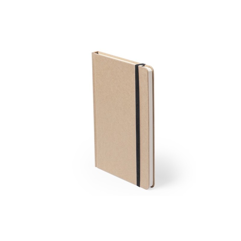 Cahier A5 Éco-responsable Personnalisé Bloc Notes Raimok pas cher Matières : carton recyclé Couleurs : blanc impression logo hau
