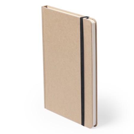 Cahier A5 Éco-responsable Personnalisé Bloc Notes Raimok pas cher Matières : carton recyclé Couleurs : blanc impression logo hau