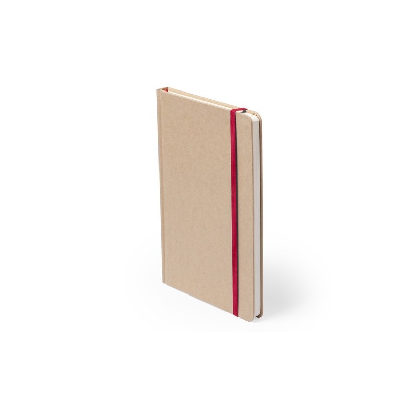 Cahier A5 Éco-responsable Personnalisé Bloc Notes Raimok pas cher Matières : carton recyclé Couleurs : blanc personnalisable ave