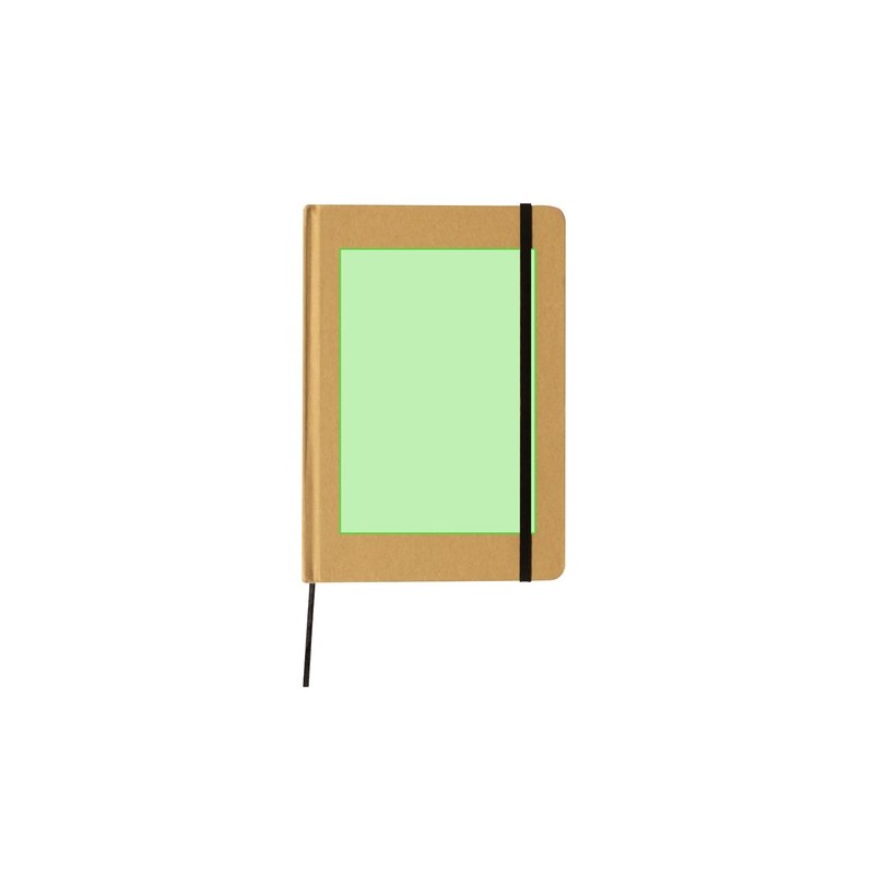 Cahier A5 Éco-responsable Personnalisé Bloc Notes Raimok pas cher Matières : carton recyclé Couleurs : blanc objet promotionnel 