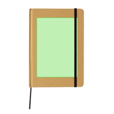 Cahier A5 Éco-responsable Personnalisé Bloc Notes Raimok pas cher Matières : carton recyclé Couleurs : blanc objet promotionnel 