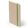 Cahier A5 Éco-responsable Personnalisé Bloc Notes Raimok pas cher Matières : carton recyclé Couleurs : rouge marquage laser ultr